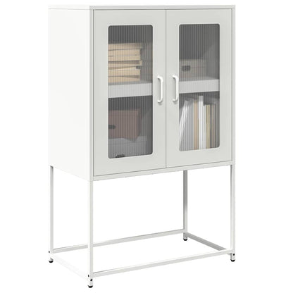 Highboard Hvid 68x39x107 cm Stål