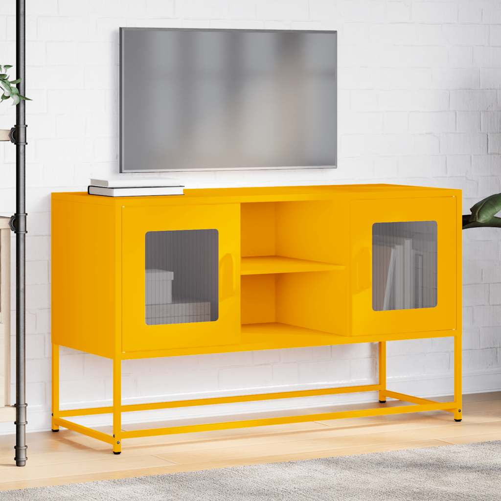 TV-skab Sennep Gul 100,5x39x60,5 cm Stål