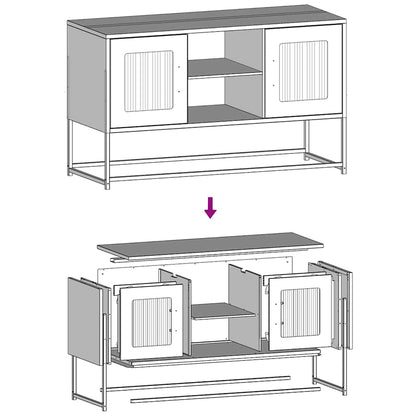 TV-skab Sennep Gul 100,5x39x60,5 cm Stål