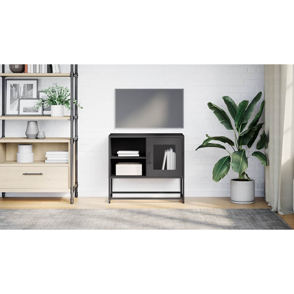 TV-skab Sort 68x39x60,5 cm Stål
