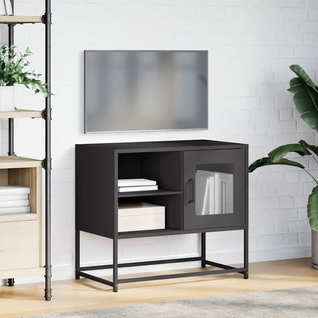TV-skab Sort 68x39x60,5 cm Stål