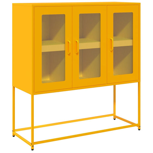 Sideboard Senfgelb 100,5x39x107 cm Kaltgewalzter Stahl