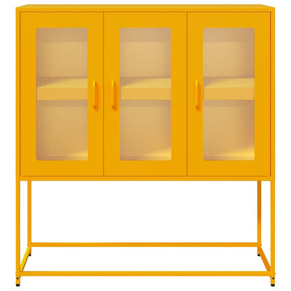 Sideboard Senfgelb 100,5x39x107 cm Kaltgewalzter Stahl