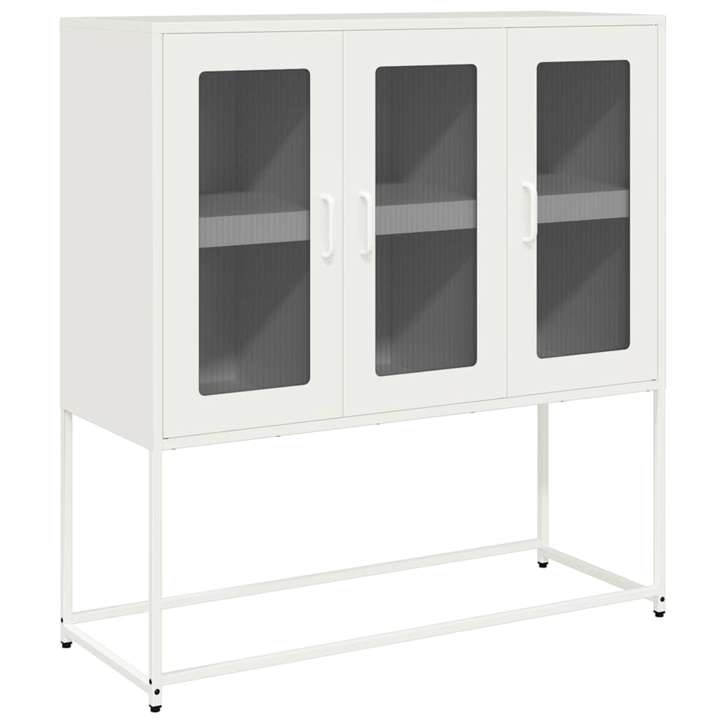 Sideboard Weiß 100,5x39x107 cm Kaltgewalzter Stahl