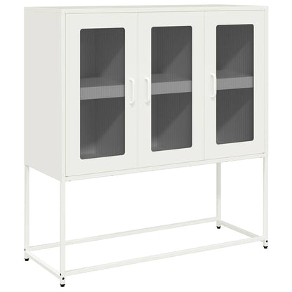 Sideboard Weiß 100,5x39x107 cm Kaltgewalzter Stahl