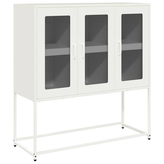 Sideboard Weiß 100,5x39x107 cm Kaltgewalzter Stahl