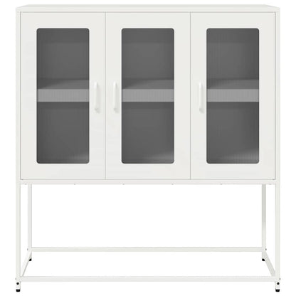Sideboard Weiß 100,5x39x107 cm Kaltgewalzter Stahl