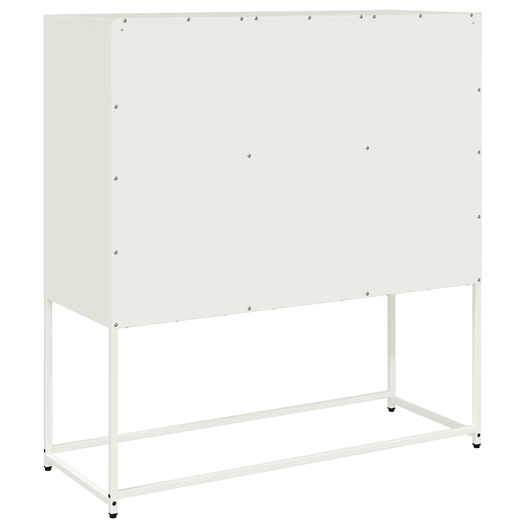 Sideboard Weiß 100,5x39x107 cm Kaltgewalzter Stahl