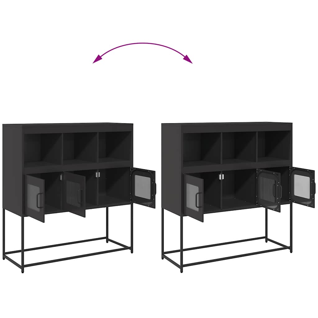 Sideboard Schwarz 100,5x39x107 cm Kaltgewalzter Stahl