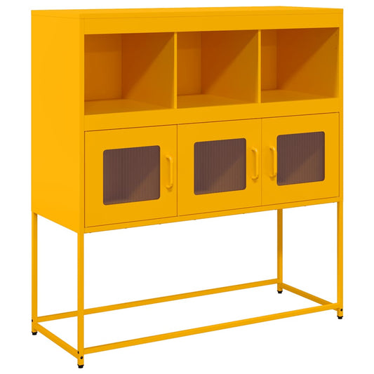 Sideboard Senfgelb 100,5x39x107 cm Kaltgewalzter Stahl