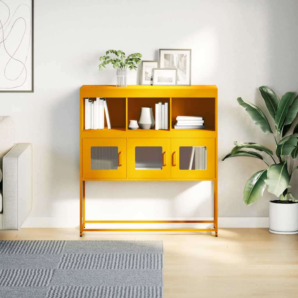 Skænk Sennep Gul 100,5x39x107 cm Koldvalset stål