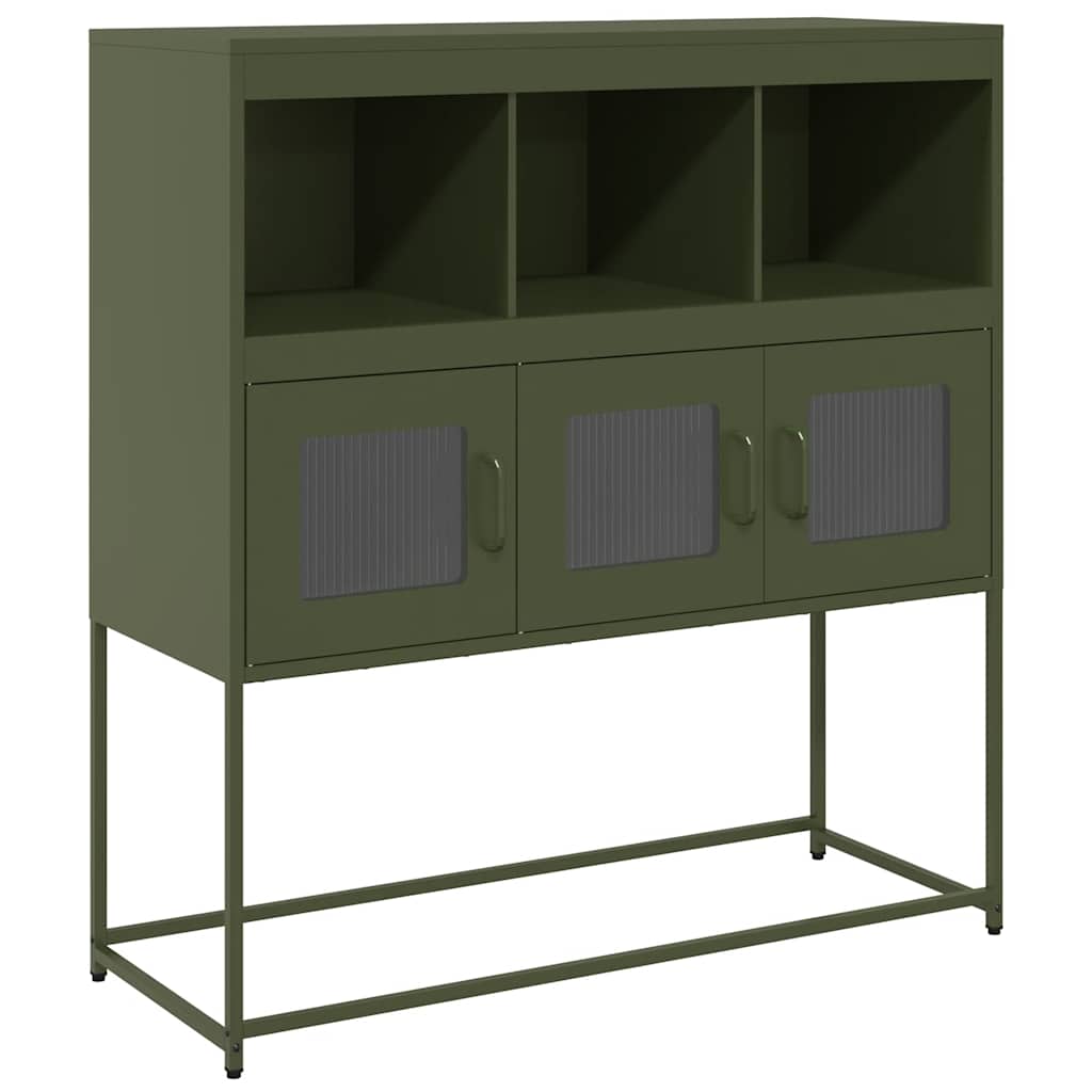 Sideboard Olivgrün 100,5x39x107 cm Kaltgewalzter Stahl