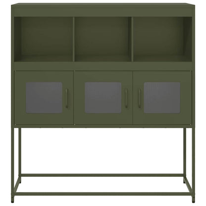Sideboard Olivgrün 100,5x39x107 cm Kaltgewalzter Stahl