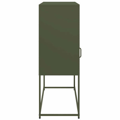 Sideboard Olivgrün 100,5x39x107 cm Kaltgewalzter Stahl