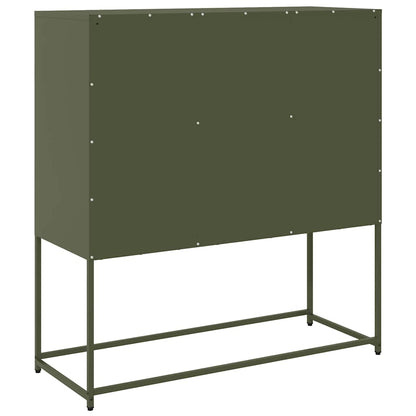 Sideboard Olivgrün 100,5x39x107 cm Kaltgewalzter Stahl