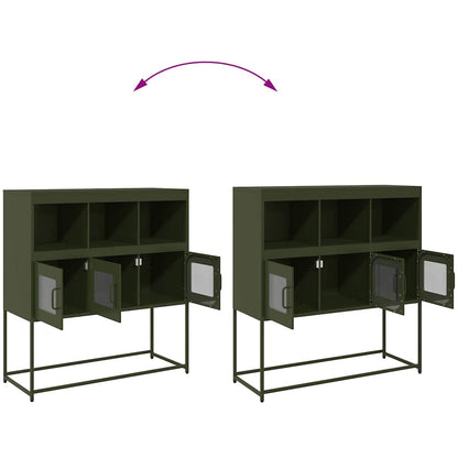 Sideboard Olivgrün 100,5x39x107 cm Kaltgewalzter Stahl