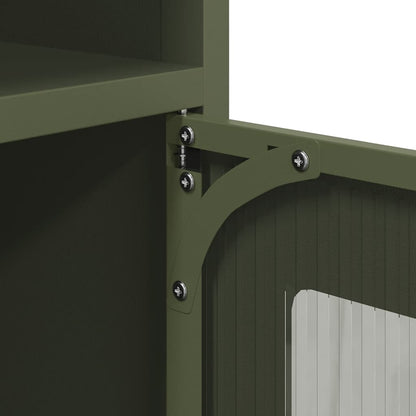 Sideboard Olivgrün 100,5x39x107 cm Kaltgewalzter Stahl