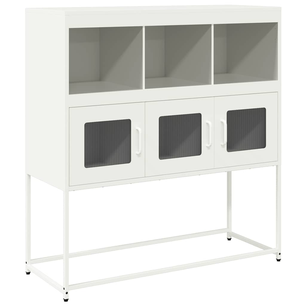 Sideboard Weiß 100,5x39x107 cm Kaltgewalzter Stahl