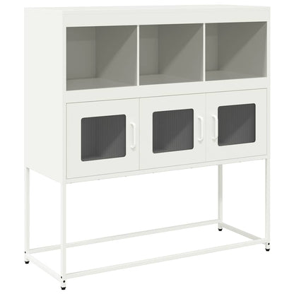 Sideboard Weiß 100,5x39x107 cm Kaltgewalzter Stahl
