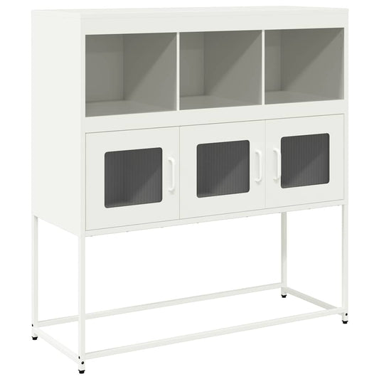 Sideboard Weiß 100,5x39x107 cm Kaltgewalzter Stahl