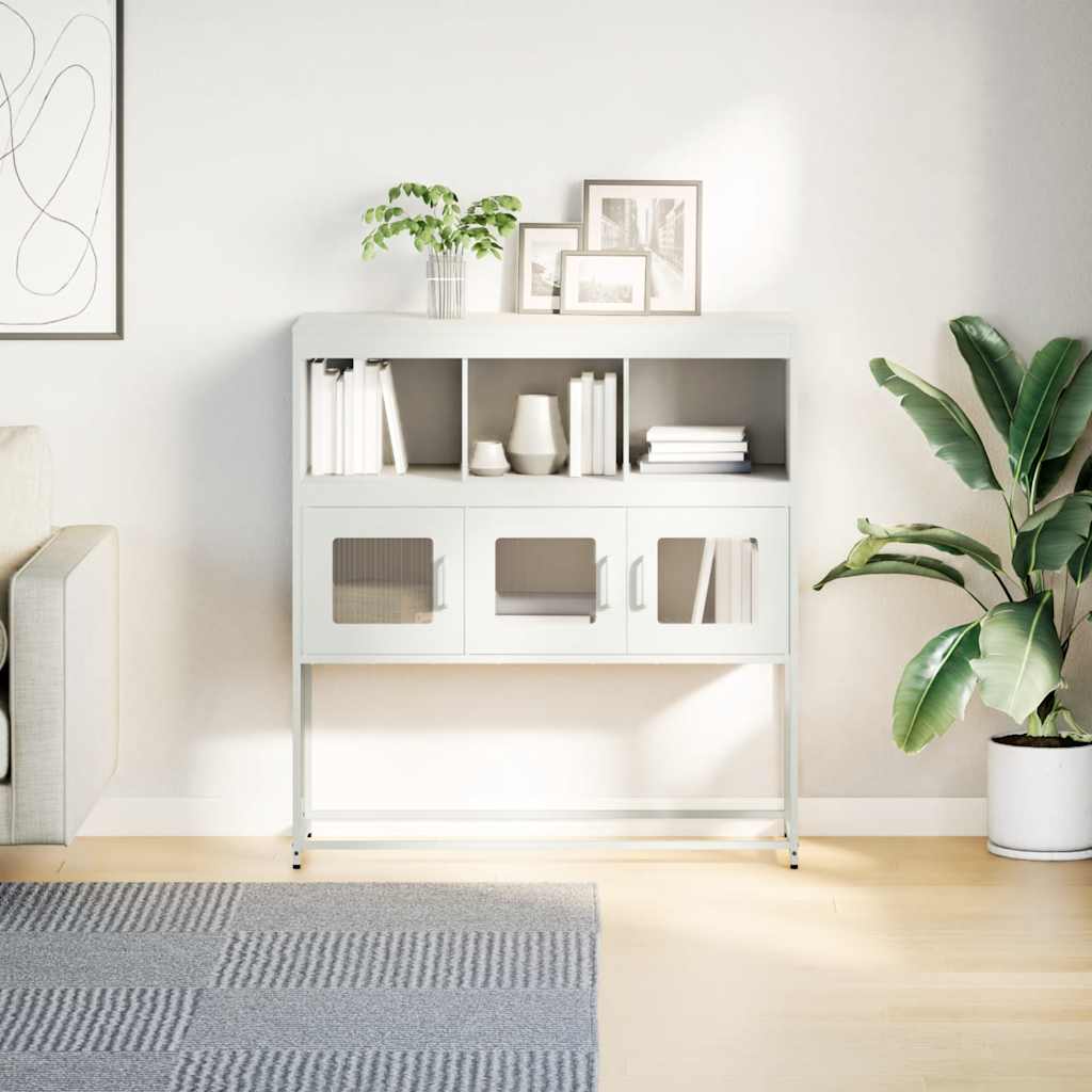 Sideboard Weiß 100,5x39x107 cm Kaltgewalzter Stahl