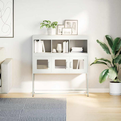 Sideboard Weiß 100,5x39x107 cm Kaltgewalzter Stahl