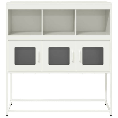 Sideboard Weiß 100,5x39x107 cm Kaltgewalzter Stahl