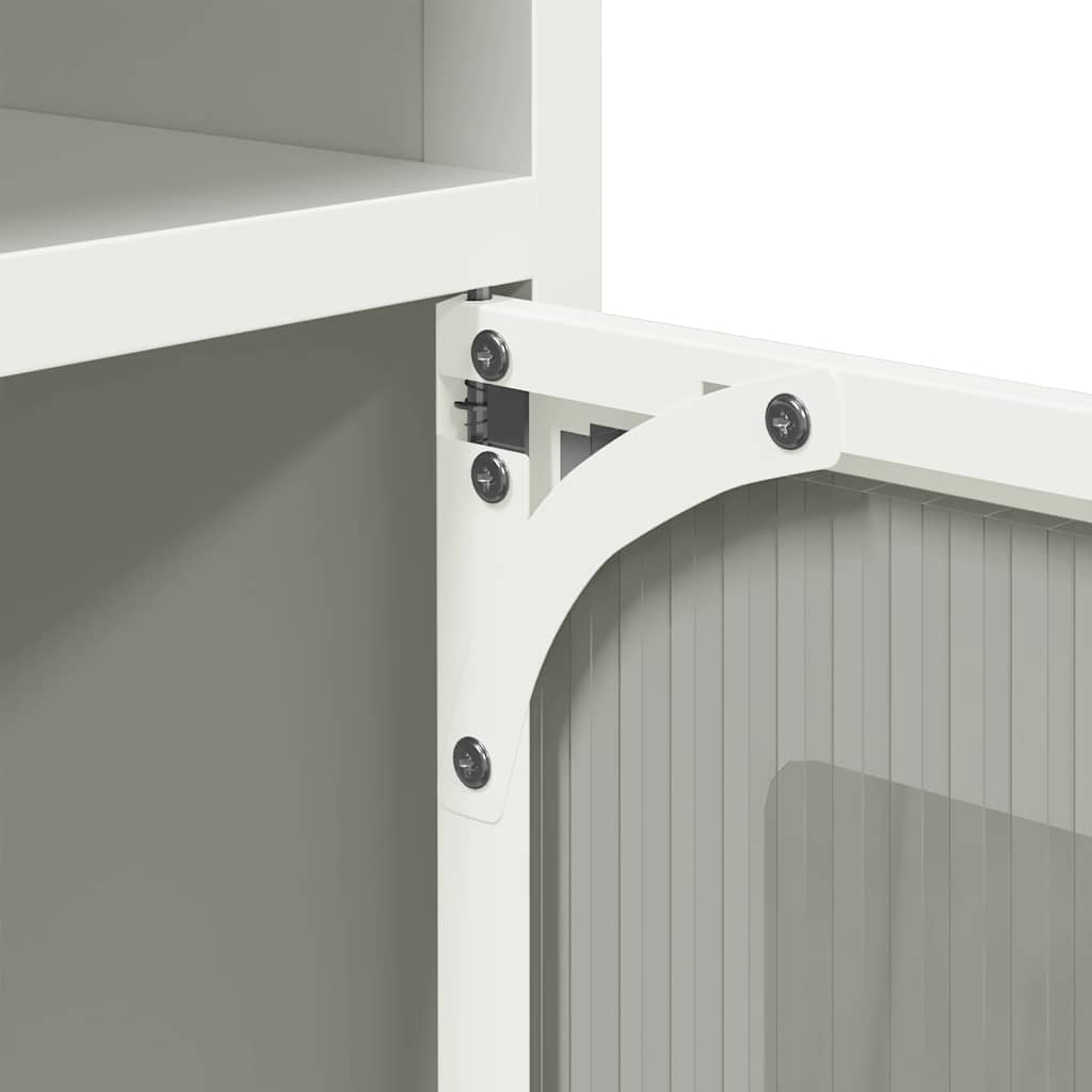 Sideboard Weiß 100,5x39x107 cm Kaltgewalzter Stahl