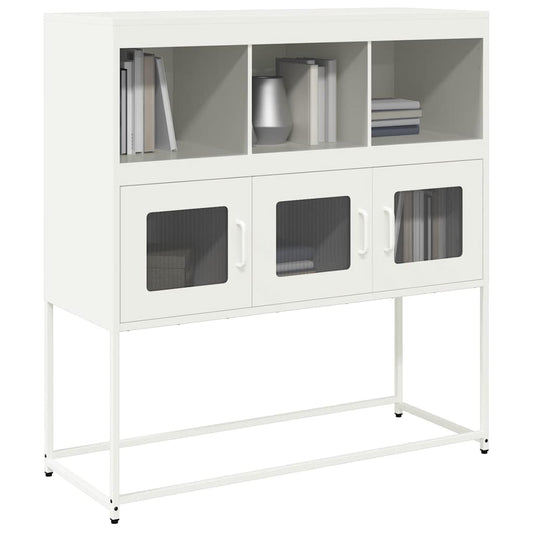 Sideboard Weiß 100,5x39x107 cm Kaltgewalzter Stahl