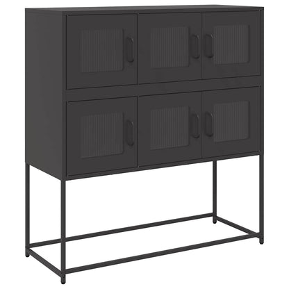 Skænk Sort 100,5x39x107 cm Koldvalset stål