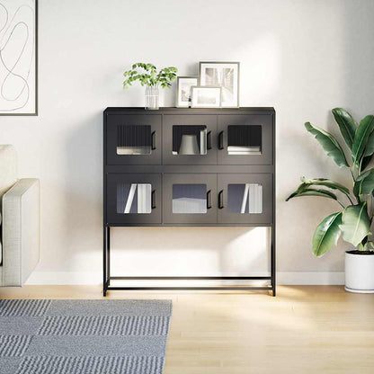 Skænk Sort 100,5x39x107 cm Koldvalset stål
