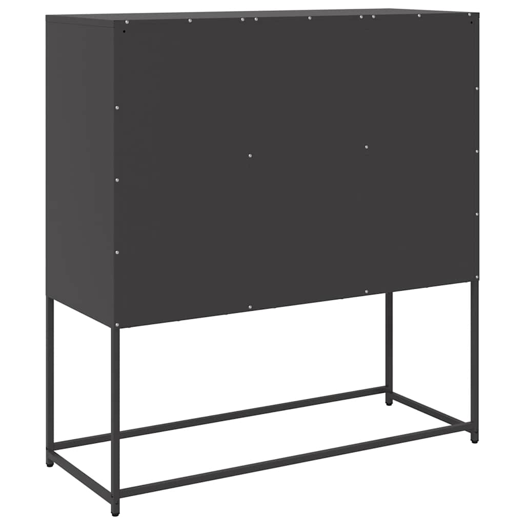 Skænk Sort 100,5x39x107 cm Koldvalset stål