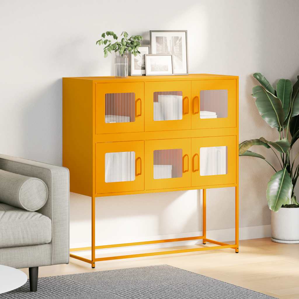 Skænk Sennep Gul 100,5x39x107 cm Koldvalset stål