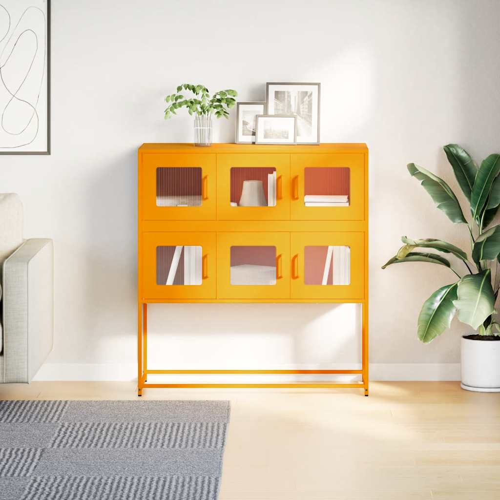 Skænk Sennep Gul 100,5x39x107 cm Koldvalset stål