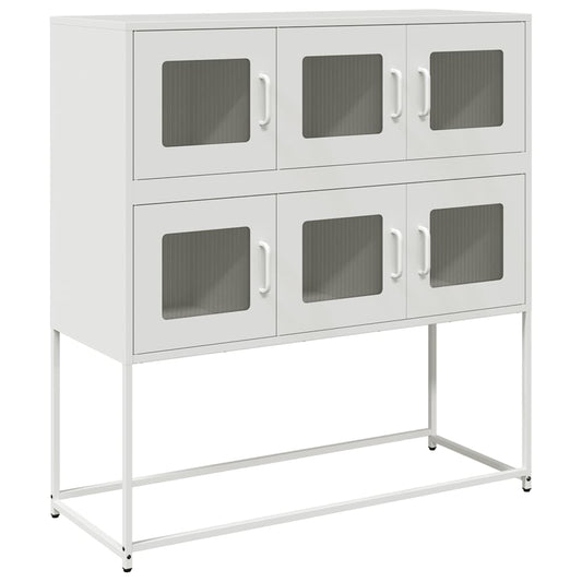 Sideboard Weiß 100,5x39x107 cm Kaltgewalzter Stahl