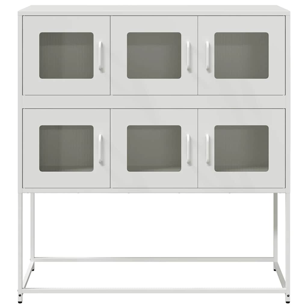 Sideboard Weiß 100,5x39x107 cm Kaltgewalzter Stahl