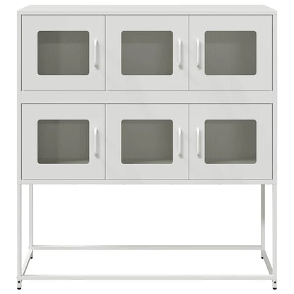 Sideboard Weiß 100,5x39x107 cm Kaltgewalzter Stahl