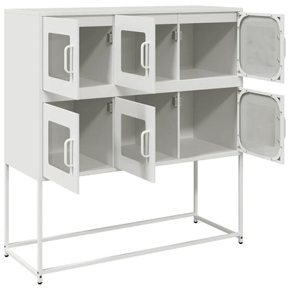 Sideboard Weiß 100,5x39x107 cm Kaltgewalzter Stahl
