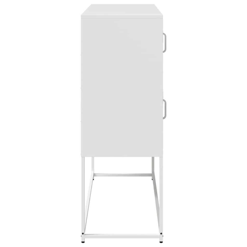 Sideboard Weiß 100,5x39x107 cm Kaltgewalzter Stahl