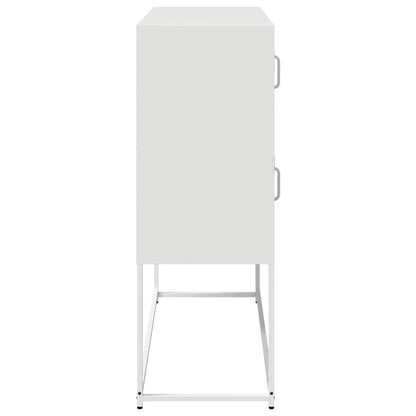 Sideboard Weiß 100,5x39x107 cm Kaltgewalzter Stahl