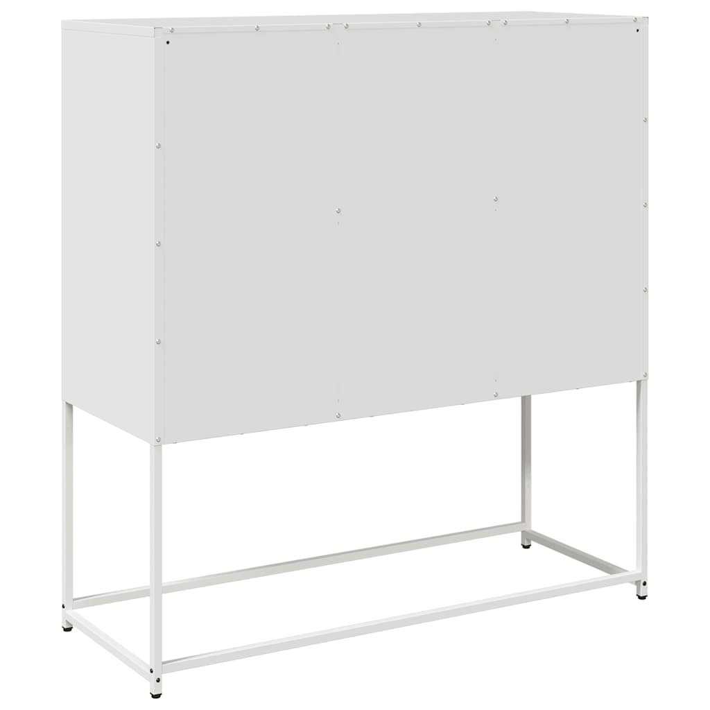 Sideboard Weiß 100,5x39x107 cm Kaltgewalzter Stahl