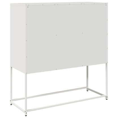 Sideboard Weiß 100,5x39x107 cm Kaltgewalzter Stahl