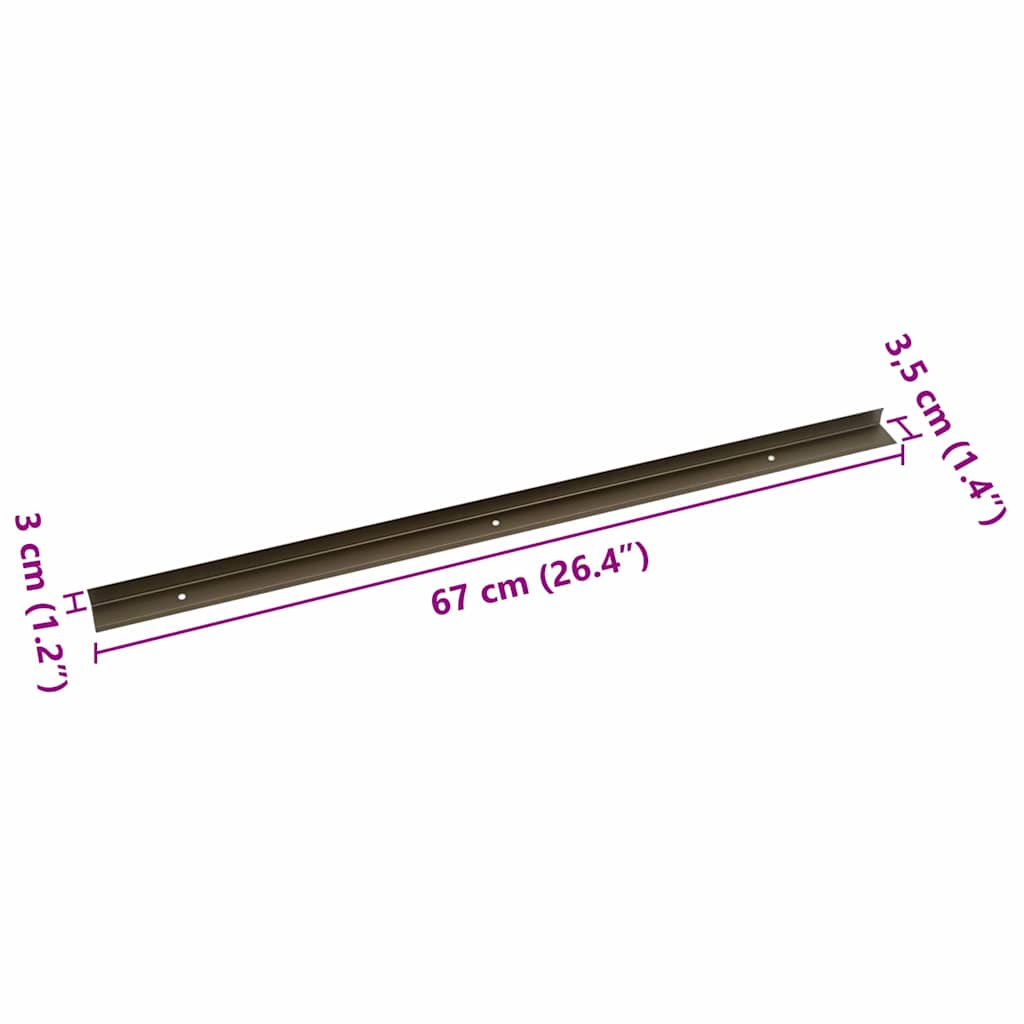 Treppenkantenprofile 10 pcs Braun 67 cm Aluminium