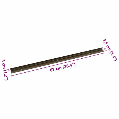 Treppenkantenprofile 10 pcs Braun 67 cm Aluminium