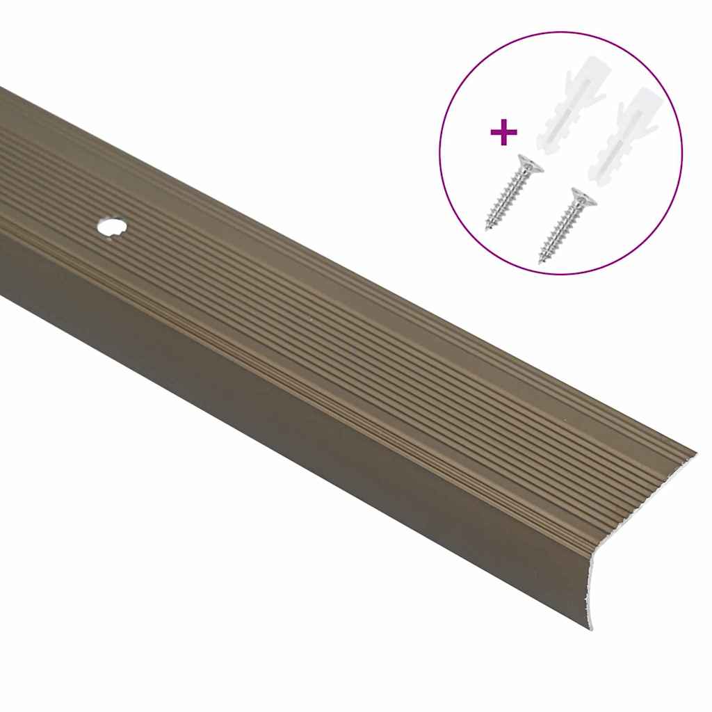 Treppenkantenprofile 10 pcs Braun 67 cm Aluminium