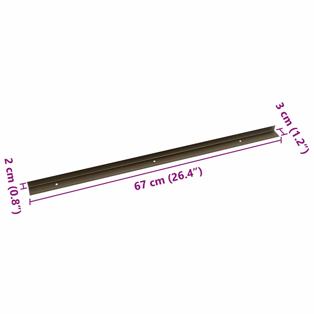 Treppenkantenprofile 10 pcs Braun 67 cm Aluminium