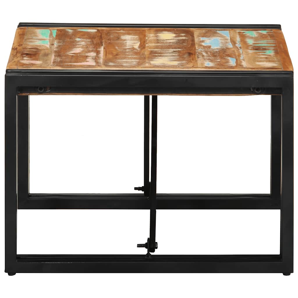 Couchtisch Mehrfarbig 50x50x35 cm Altholz Massivholz