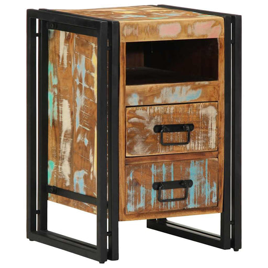 Nachttisch 40x40x59 cm Altholz Massivholz