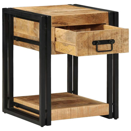 Nachttisch 40x40x50 cm Raues Mango-Massivholz