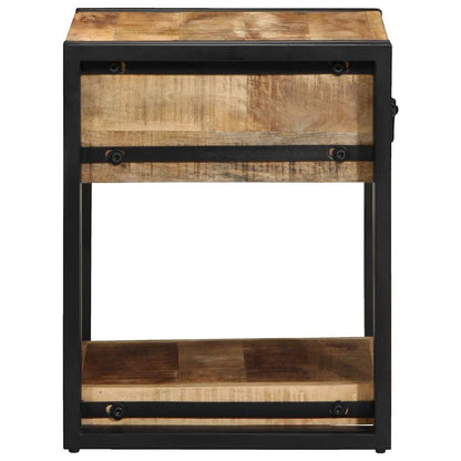 Nachttisch 40x40x50 cm Raues Mango-Massivholz